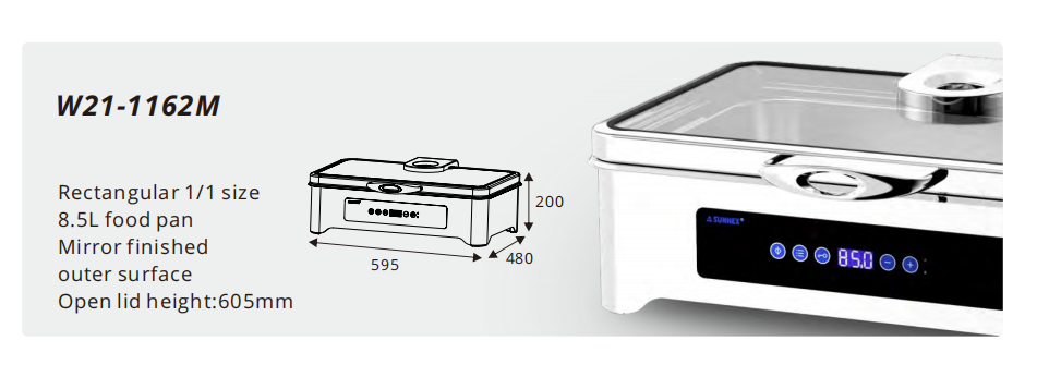 Sunnex Dry Heat Vandfri Buffet Chafer