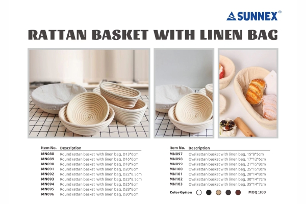 SUNNEX Ny rattankurv med linnedpose