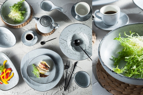 Grøn farveporcelæn middagssæt