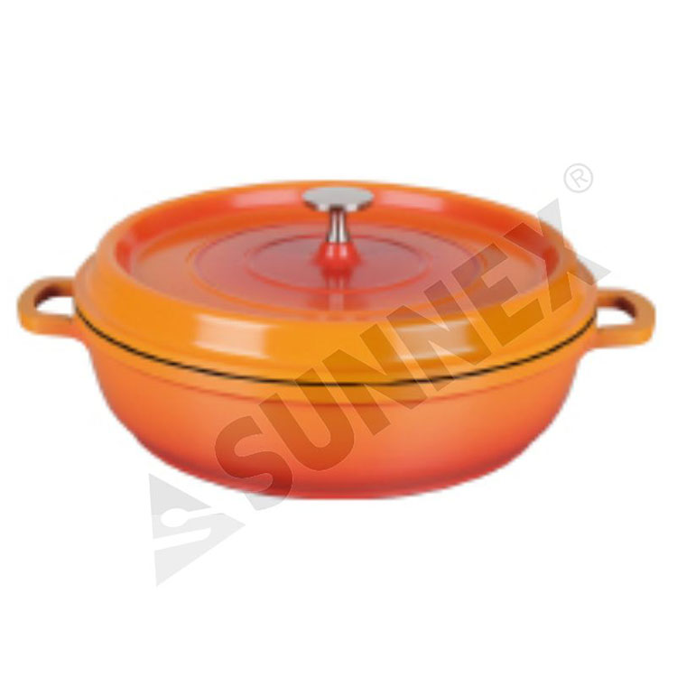 Nyt design orange farve non-stick gryde rund gryde